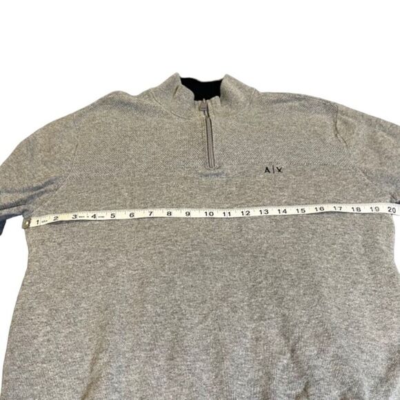 Armani Exchange Men's 1/4 Zip Textured Sweater Gray Textured Size Medium - Picture 6 of 8